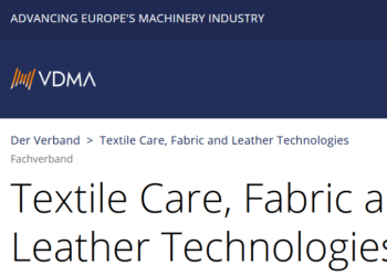 VDMA-Fachverband Textile Care, Fabric and Leather Technologies - Startseite mit Logo und Navigationsmenü